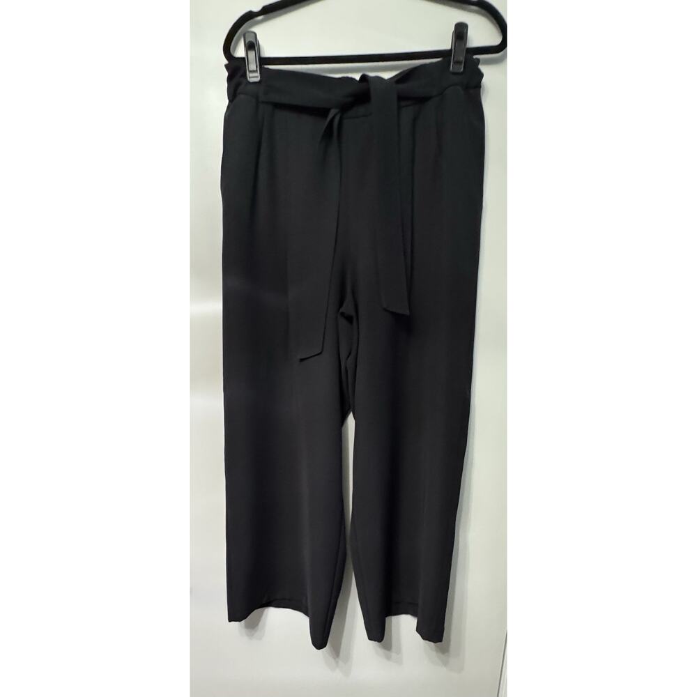 Lululemon Noir Pant Woven Size 12 Black Wide Leg Tie Waist Pockets